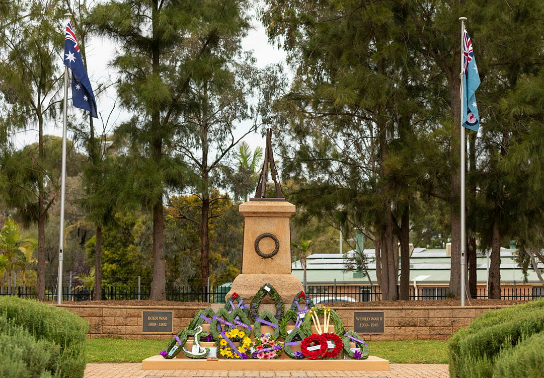 Wreaths laid during the Commemorative Service held at the Salisbury War Memorial, Salisbury, SA.
