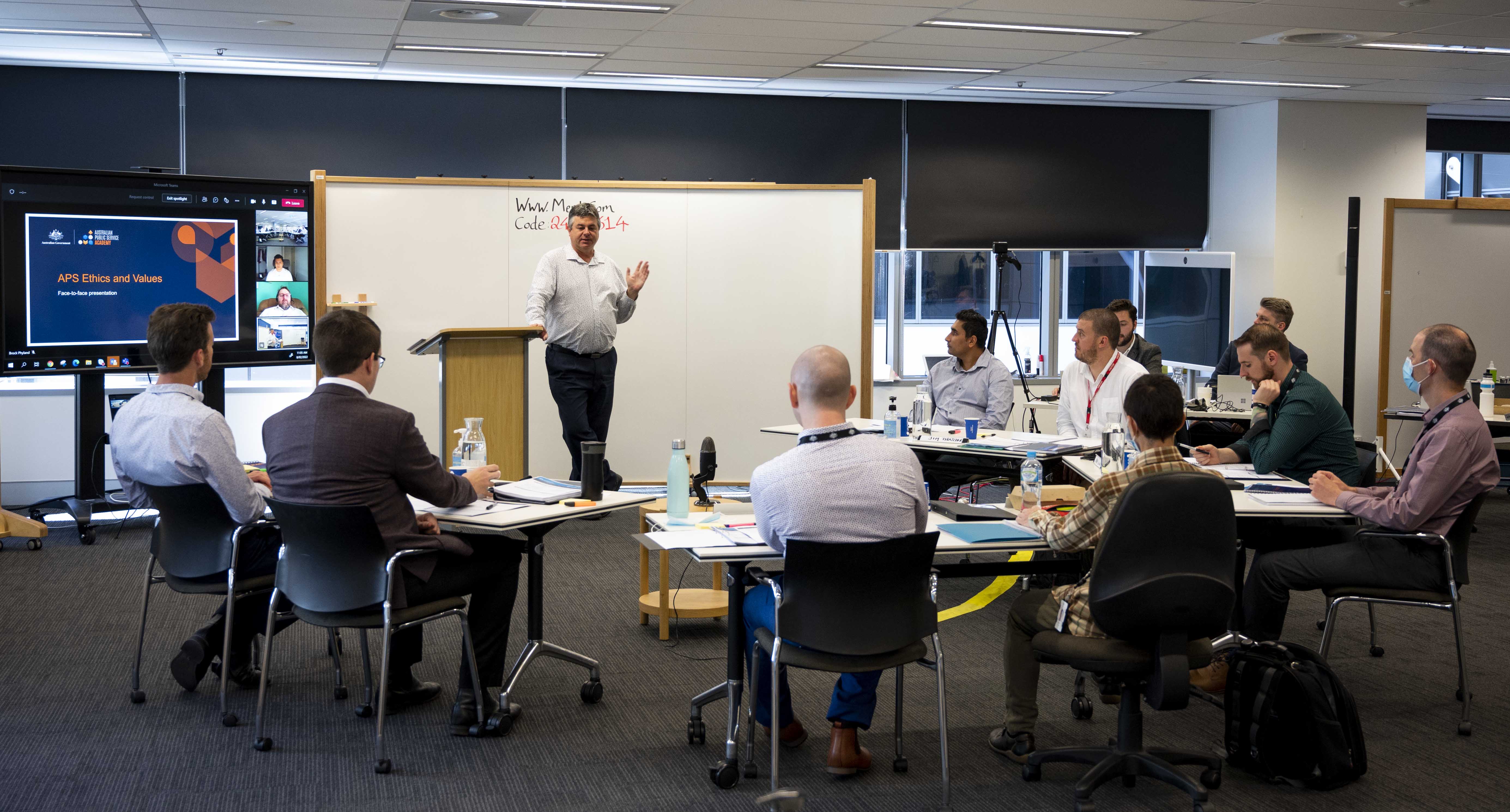 APSC Assistant Director, Tony Watson facilitating the first course from the APS Academy.