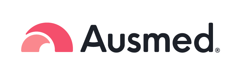 The text Ausmed printed in bold font. The Ausmed logo is to the left of the text.