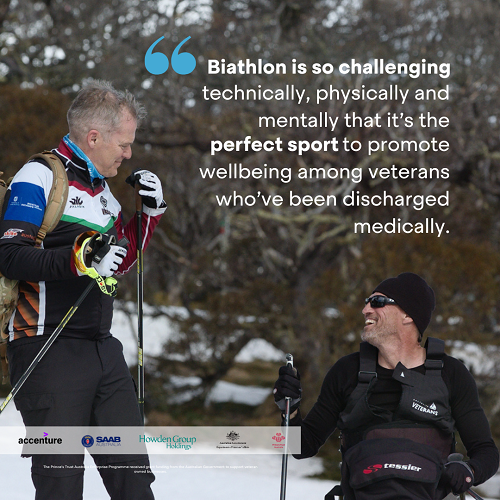 Biathlon is so challenging, technically, physically, and mentally that it's the perfect sport to promote wellbeing among veterans who have been discharged medically.