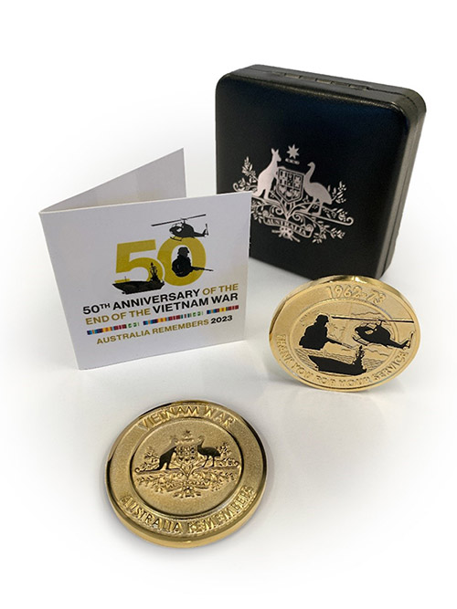 Vietnam War commemorative medallion and certificate