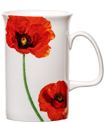 Tall mug with printed poppy flowers image