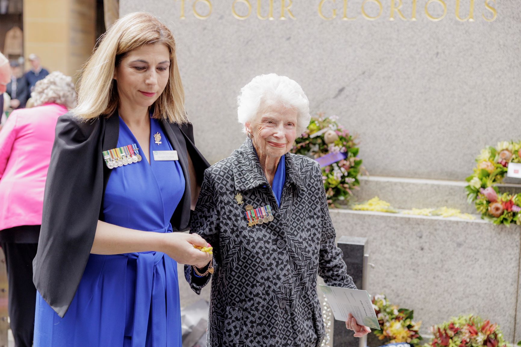 Queen Dunbar, State President of War Widows NSW Ltd, with Heather Gillam