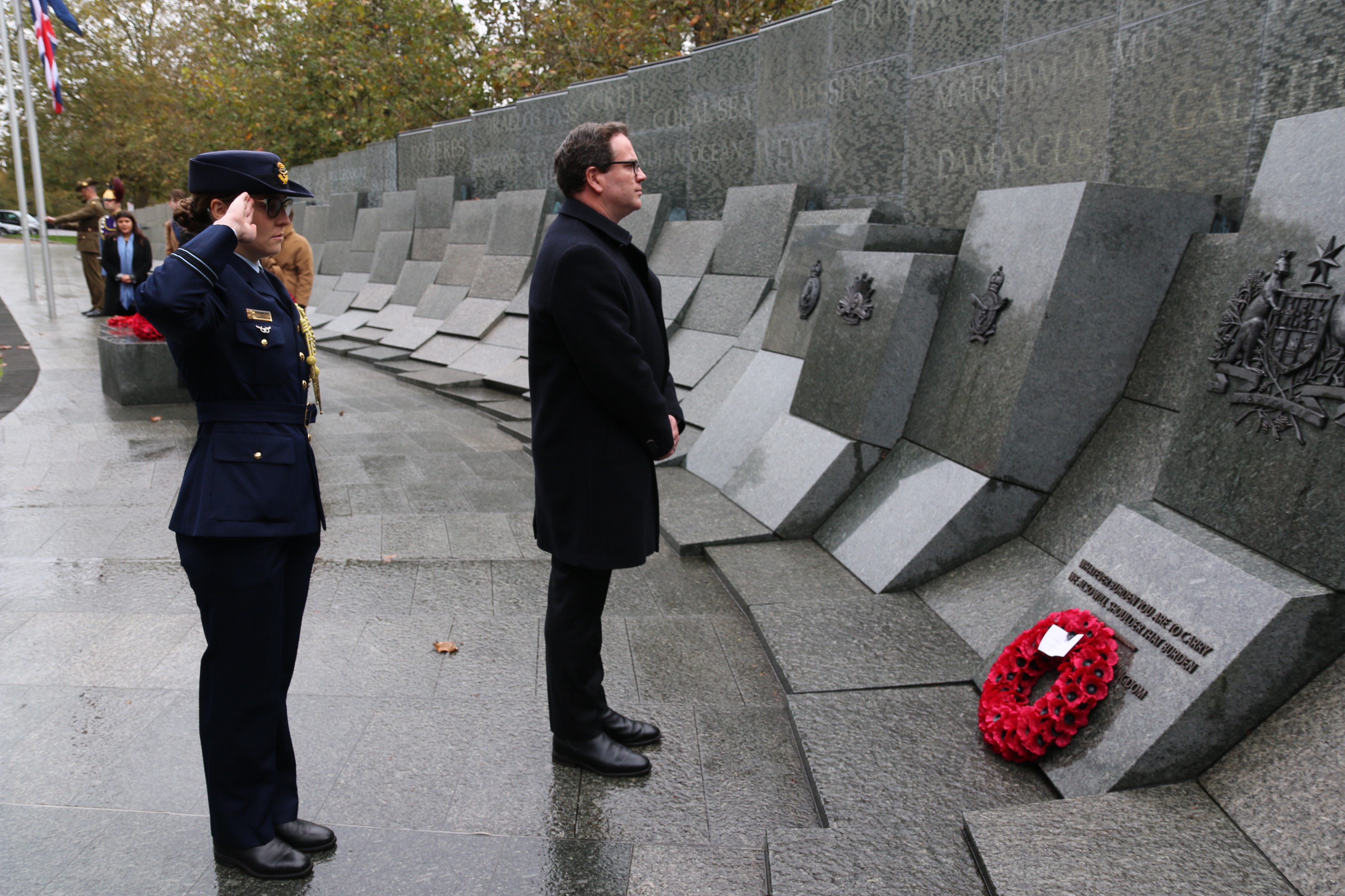 Minister Matt Keogh attending the Remembrance Day Service at the Australian War Memorial in Hyde Park, London