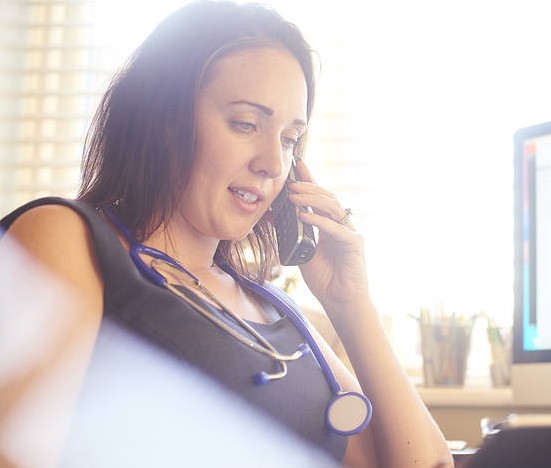 doctor talking on the phone