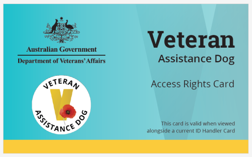 DVA’s psychiatric assistance dogs Access Rights Card