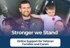 image of man, child and woman with caption stronger we stand