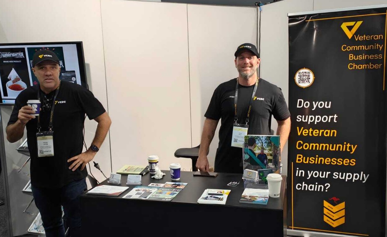 Peter Liston and Ryan Hall hosting a VBC exhibition stall