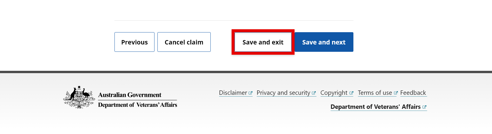 Screenshot sowing selecting 'Save and exit'.