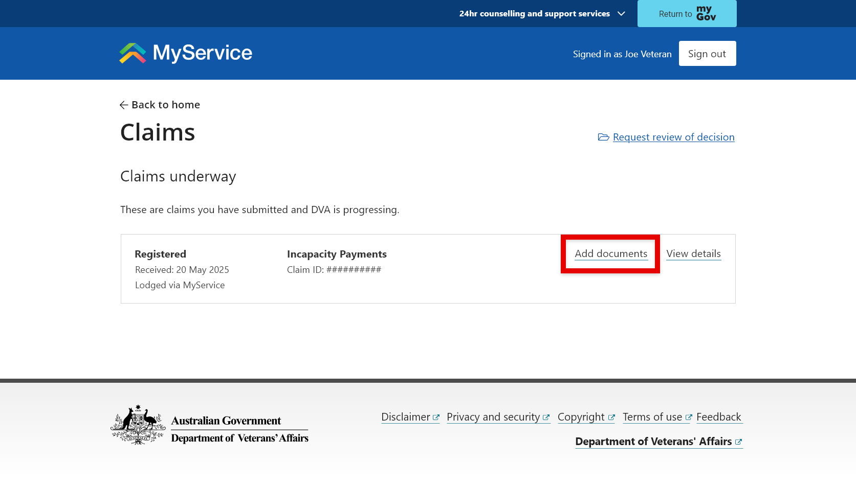 Screenshot to show 