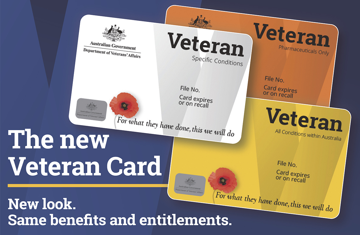 image of three new cards with slogan: New look. Same benefits and entitlements.