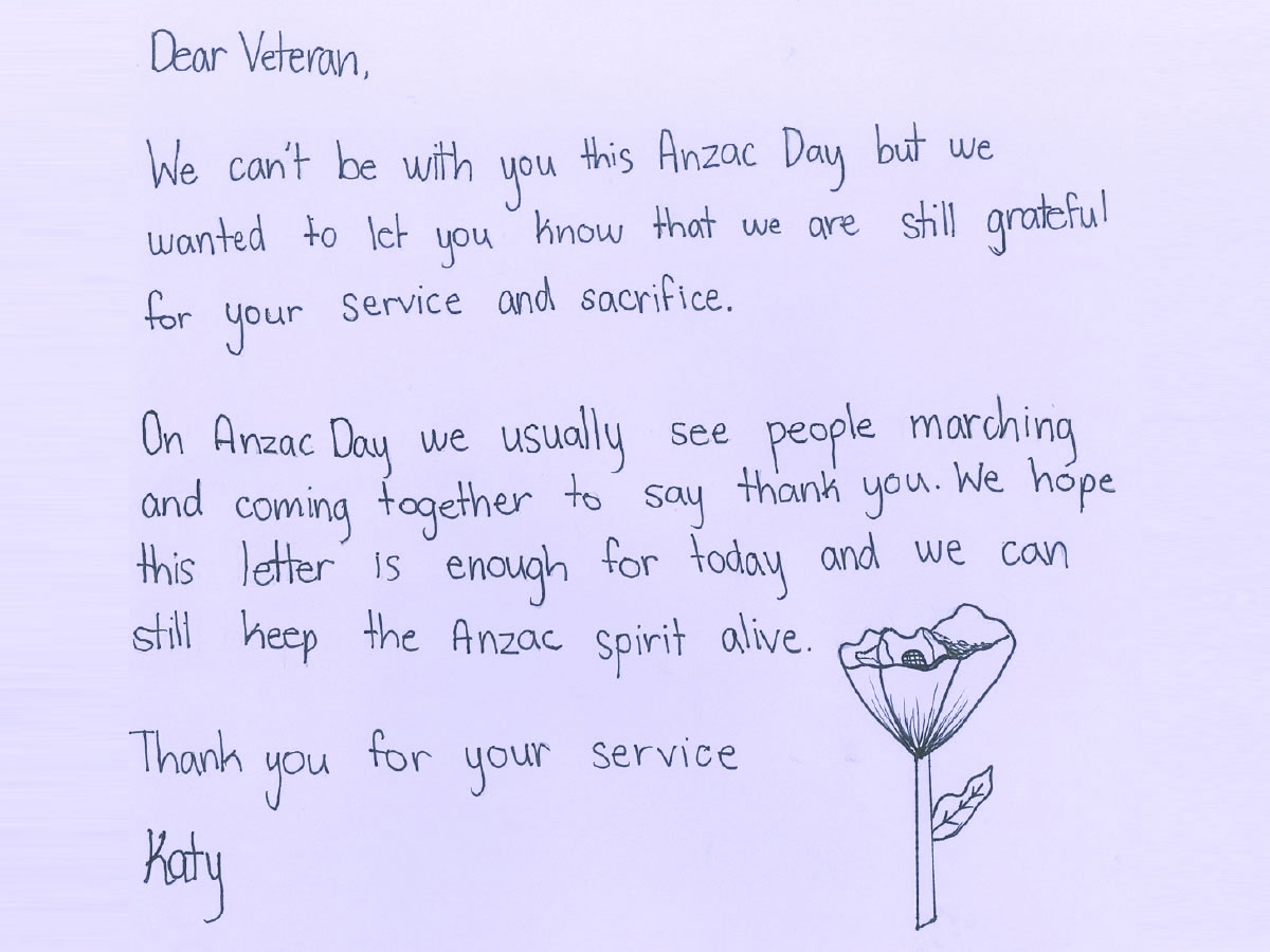 Katy’s letter.