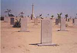 headstones in the sand