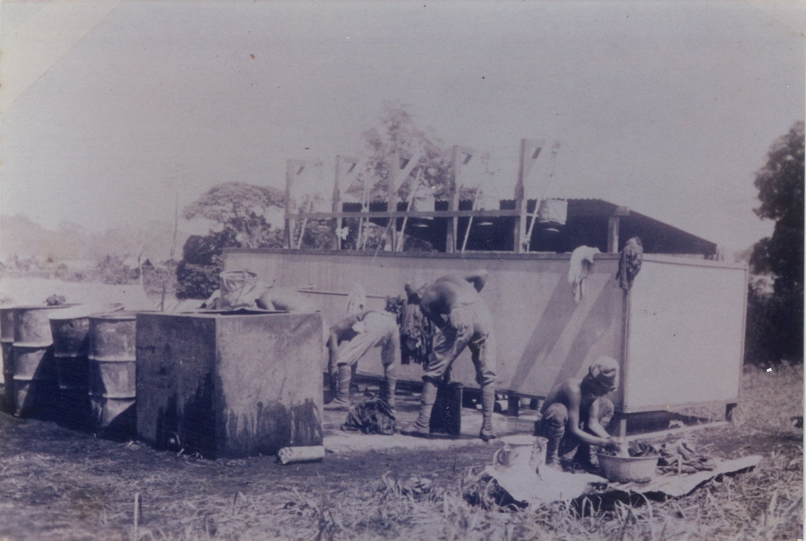 Japanese prisoners of war doing Australians’ laundry at Rabaul.