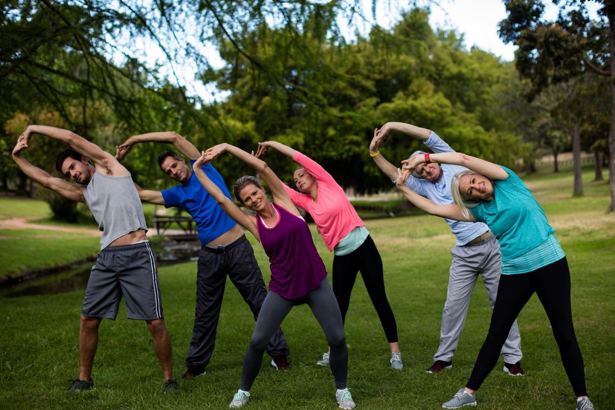 People exercising