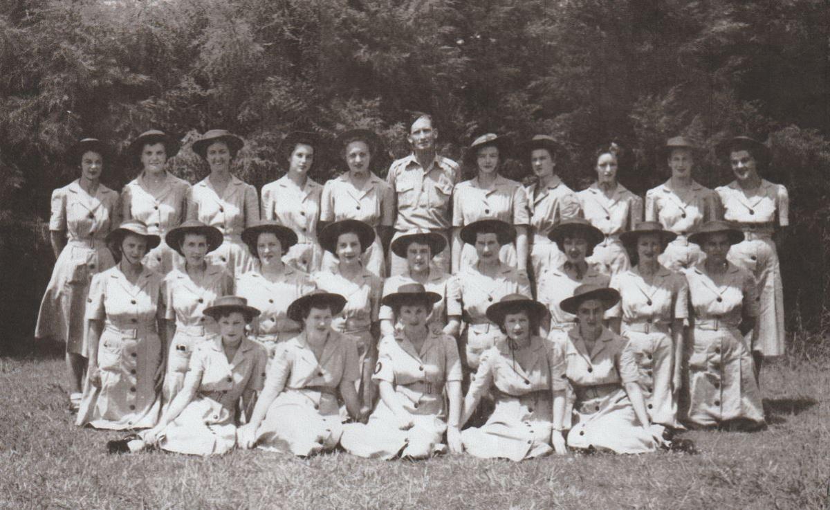 Group photo of young women in uniform