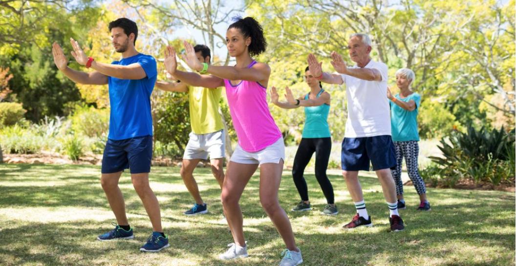 Group of people exercising