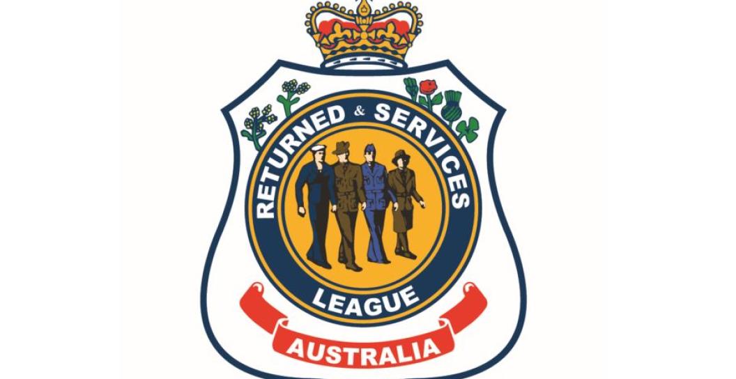 RSL logo showing sailor, soldier, airman and woman in uniform as part of crest
