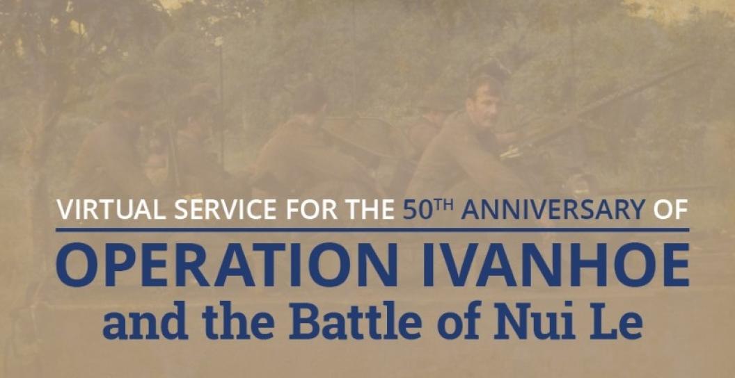 Image with DVA crest and title saying Operation Ivanhoe virtual service