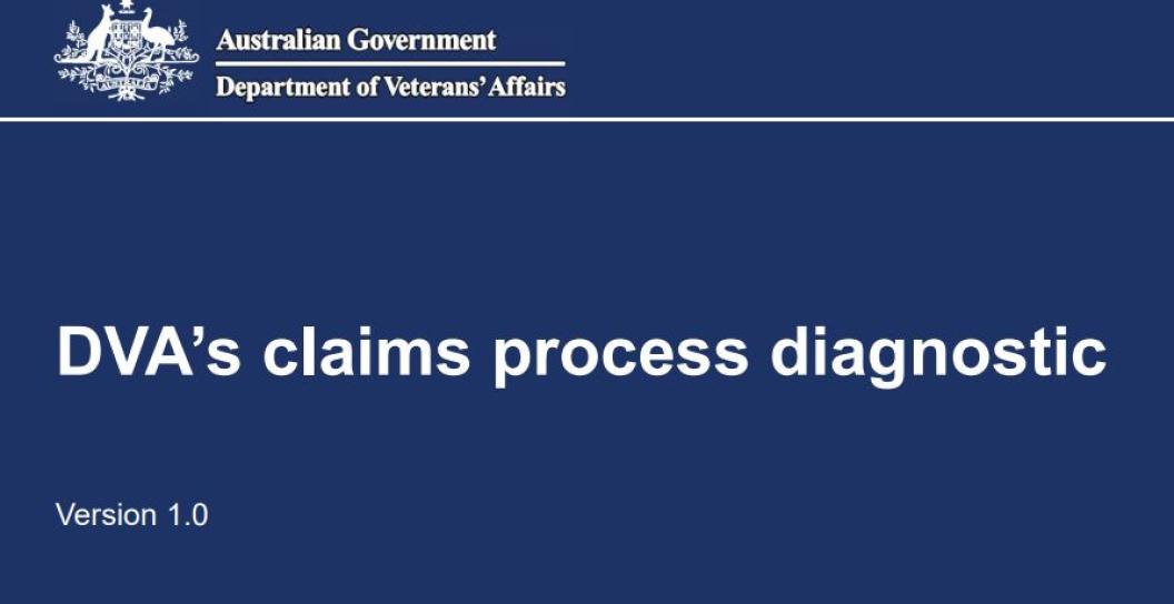 Cover page of document called 'DVA's claims process diagnostic'
