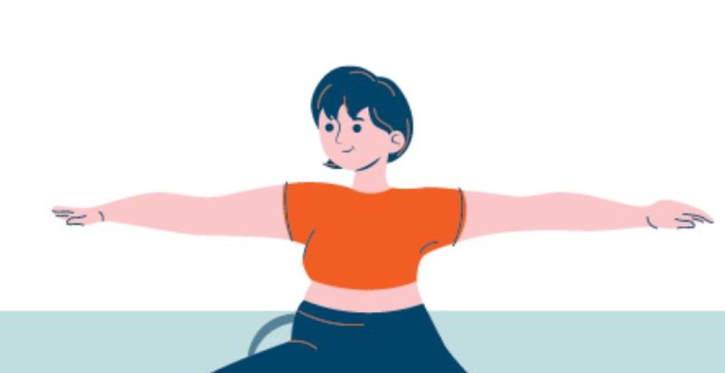 Graphic of woman doing yoga