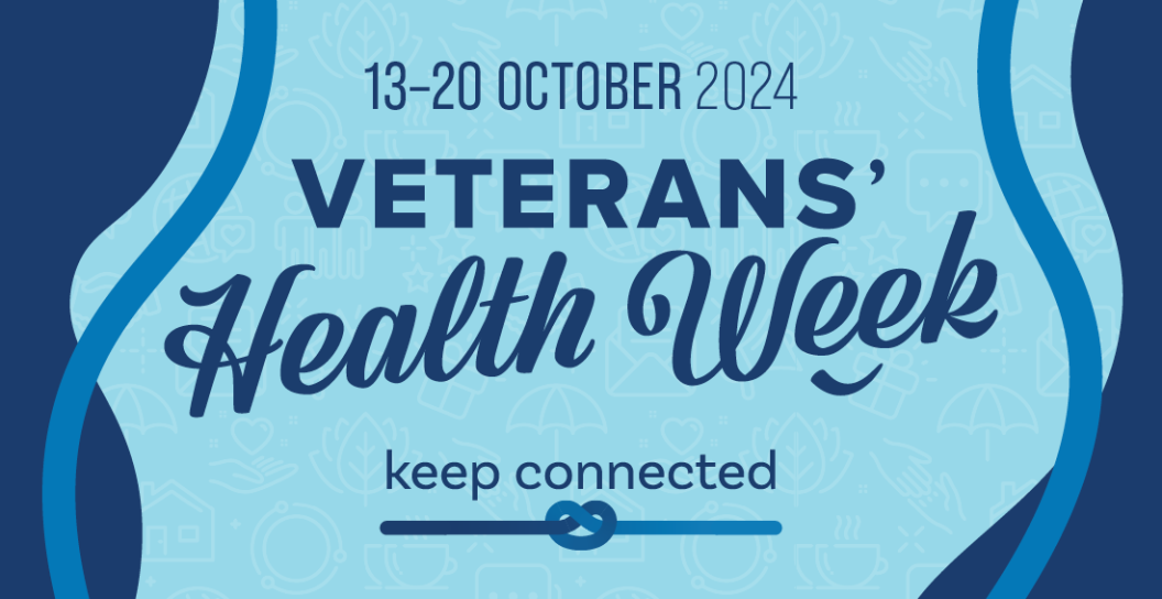 Graphic reading "13-20 October 2024 Veterans' Health Week keep connected