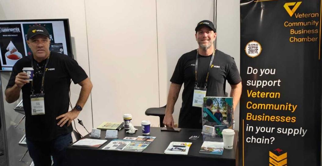 Peter Liston and Ryan Hall hosting a VBC exhibition stall