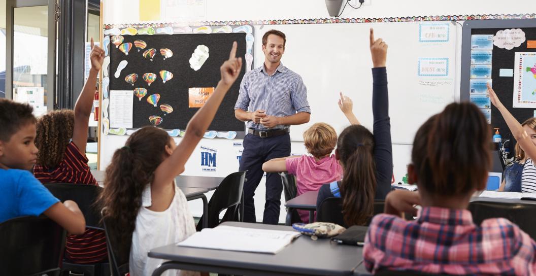 Man teaching class