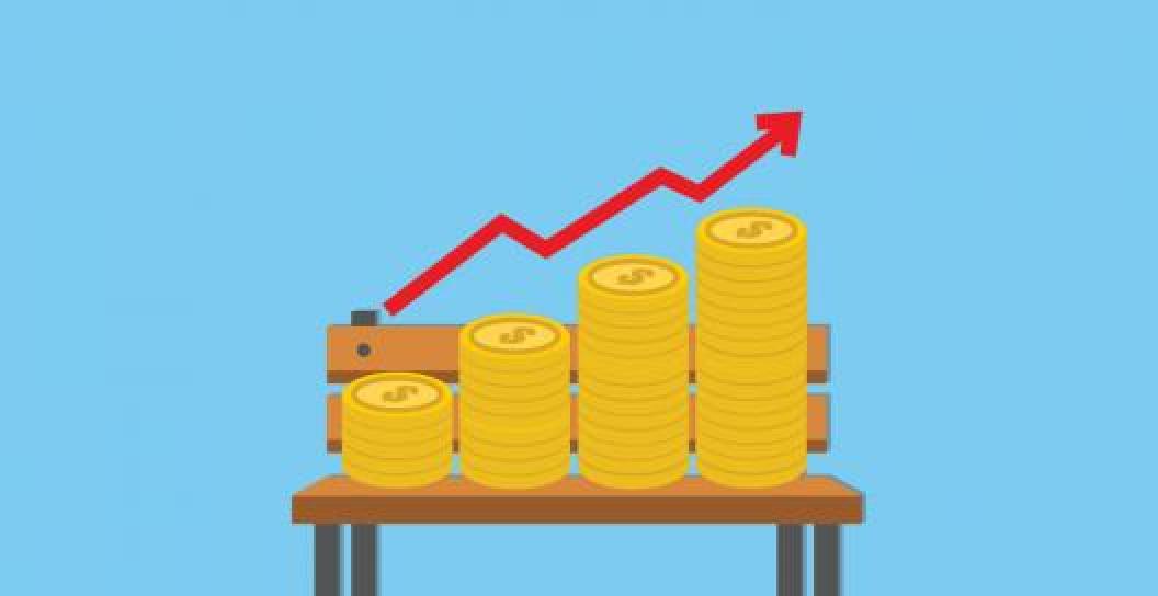 Infographic showing financial increase