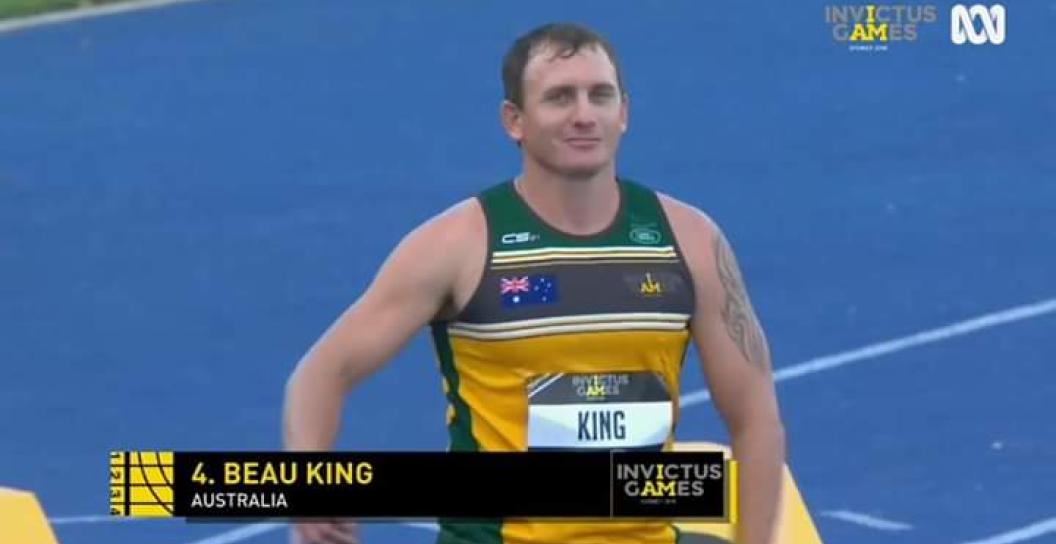 Man on athletics track