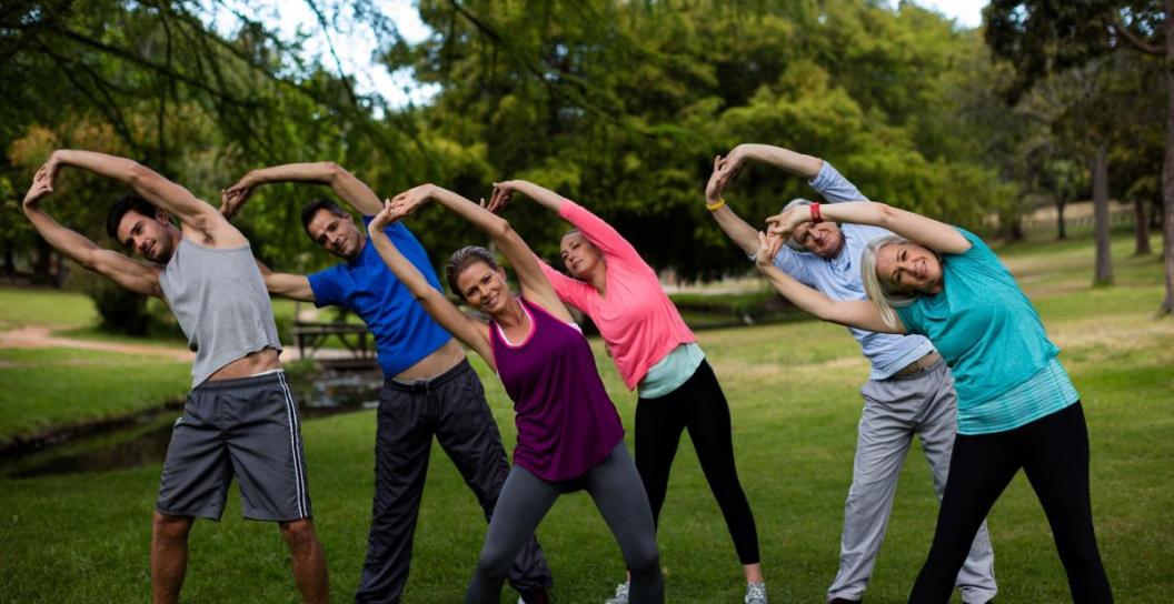 People exercising