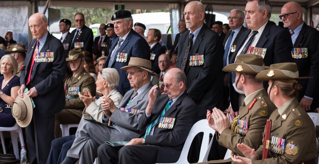 Veterans of Operation Hammersley are thanked for their service during the National Commemorative Service for the 50th anniversary of Operation Hammersley.