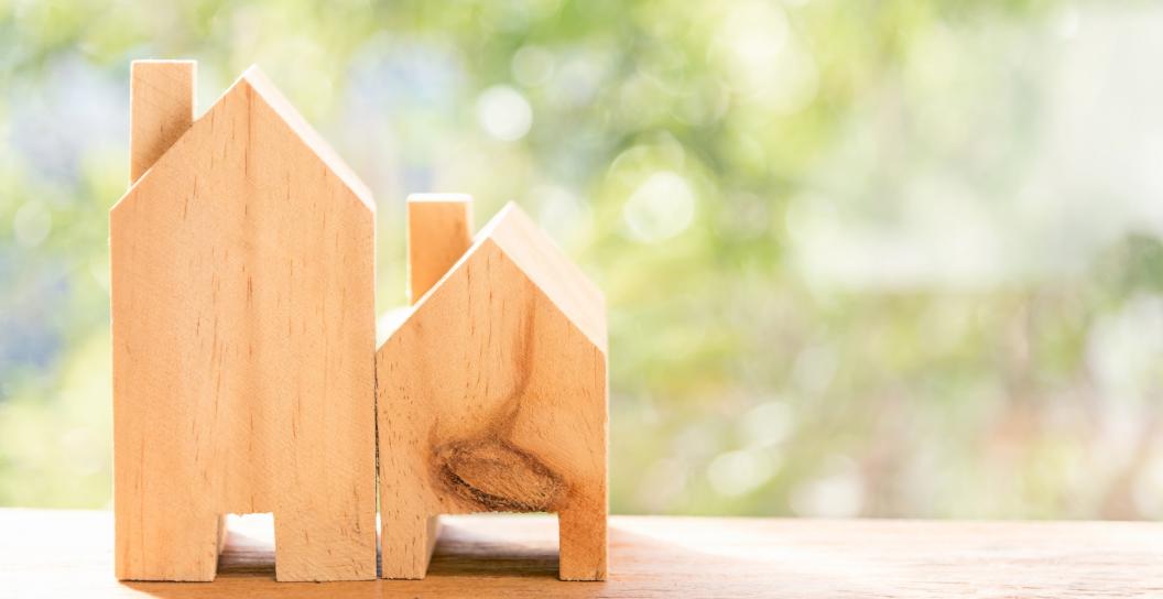 Stock photo of toy wooden home