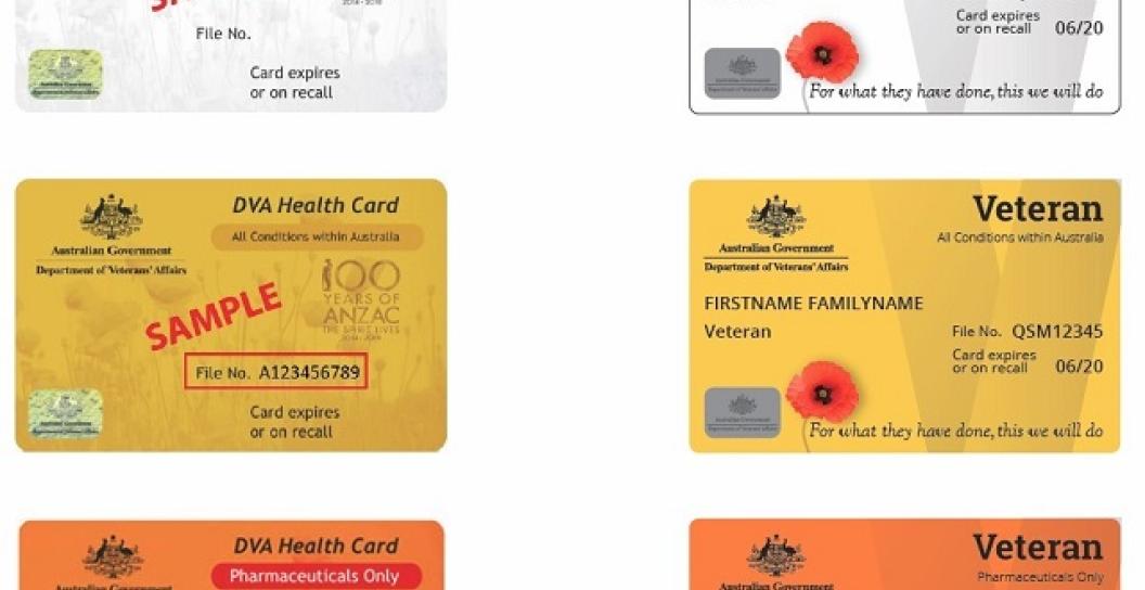 Various DVA Health Cards