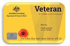 An example Veteran's Gold Card