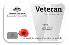An example Veteran's White Card